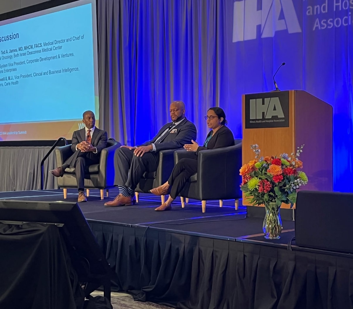 Phillip Rowell speaking on a panel at the IHA Leadership Summit
